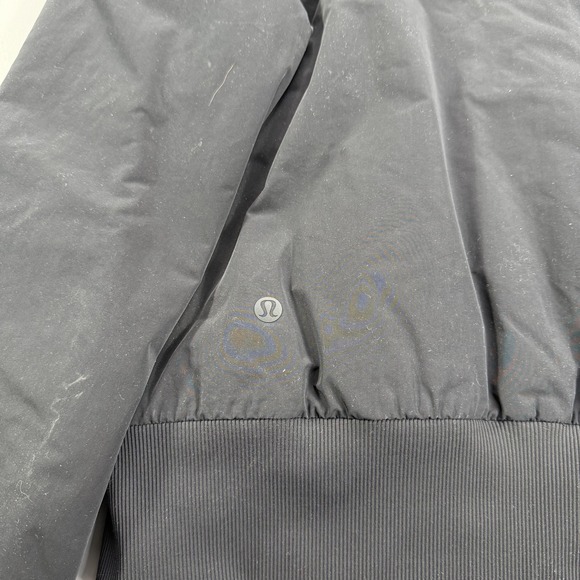 Lululemon Jacket Womens 4 Black Reversible Bomber Puffer Zip Pockets Athletic - Picture 3 of 8